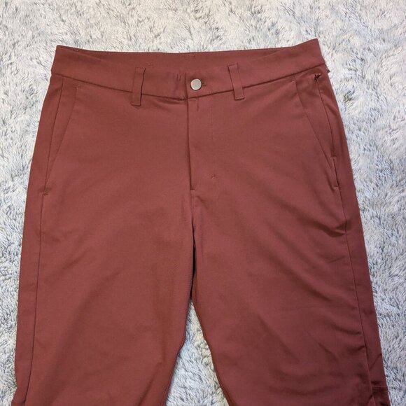 Lululemon Commission Pant Slim Fit Chino Date Brown Red Rust Size 32 - Picture 8 of 9